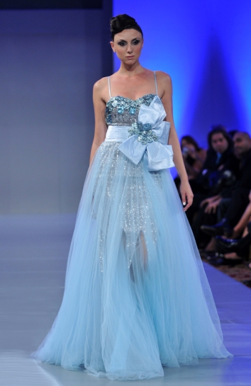 blue dress by designer walid atallah